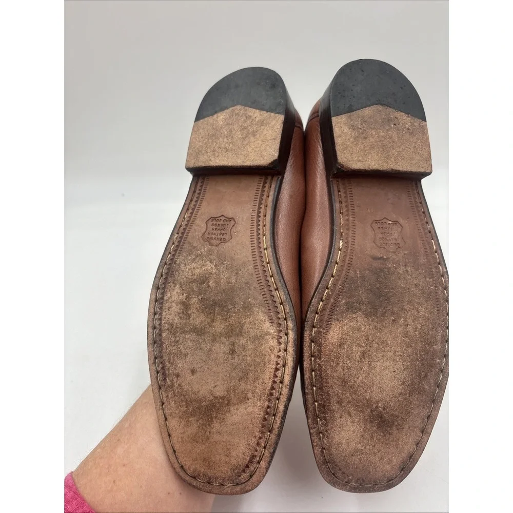Florsheim Mens Leather Loafers Brown Slip-On Dress Shoes Size 9.5D
